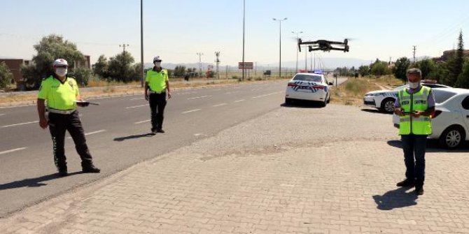 Kayseri polisinden drone ile kırmızı ışık denetimi