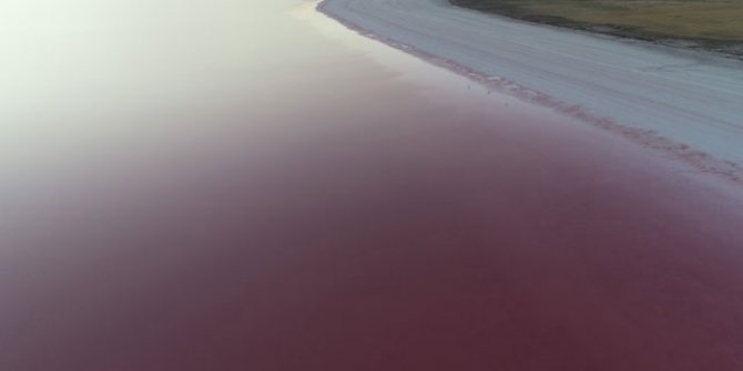 Pembe renge bürünen Tuz Gölü, ilgi odağı oldu 