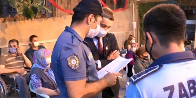Maltepe'de düğünlerde maske ve sosyal mesafe denetimi