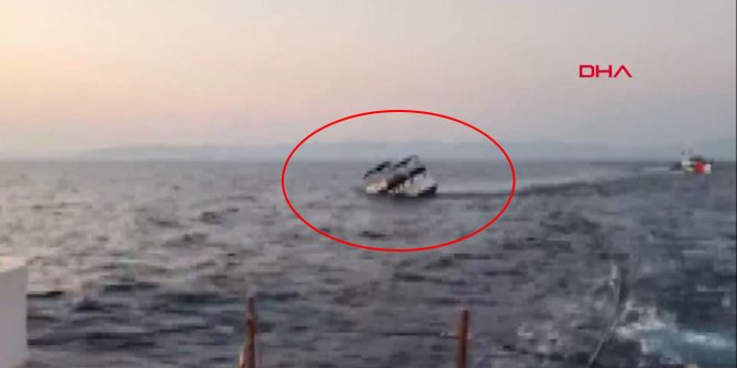 Yunan askerinin ateş açıp, 3 kişinin yaralandığı olayda tekne böyle battı