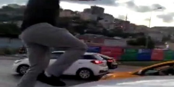 Maganda dehşeti: Trafikte kadına saldırı anı kamerada