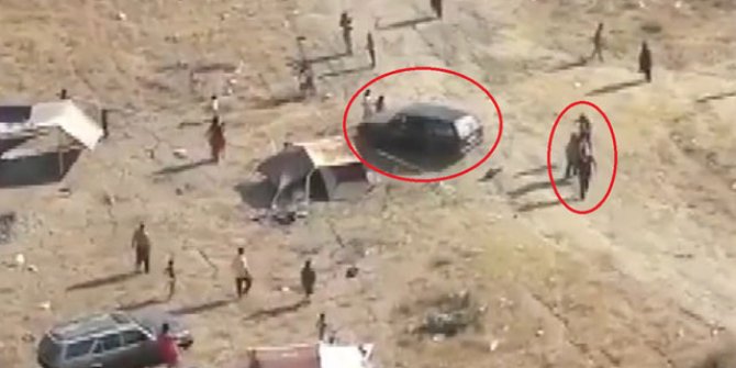 Taşlı sopalı çadır kurma kavgasında otomobilini insanların üzerine sürdü