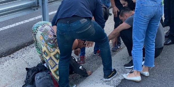 Devrilen motosikletin sürücüsü ağır yaralandı