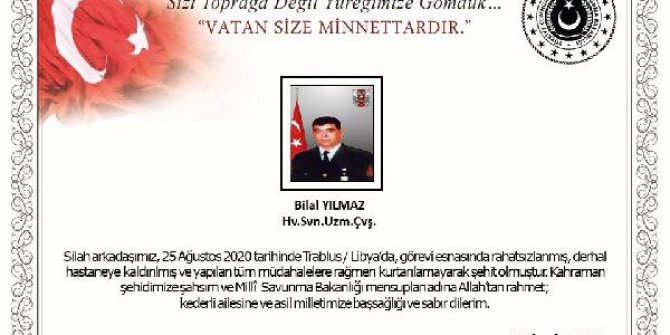 Libya'da bir asker şehit oldu