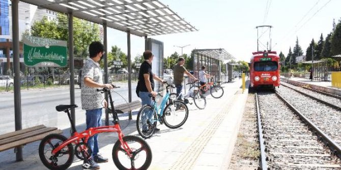Türkiye'de bir ilk: Konya'da bisiklet tramvayı raylarda 