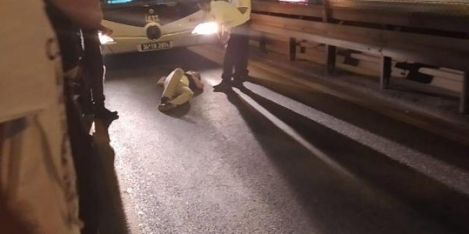 Avcılar'da bekçilerden kaçan kişi metrobüs yoluna düştü