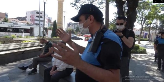 Çorum'da denetimlerde polisi gören maskesini taktı
