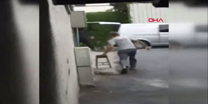 Beyoğlu'nda hırsızlara tabureyle böyle müdahale etti