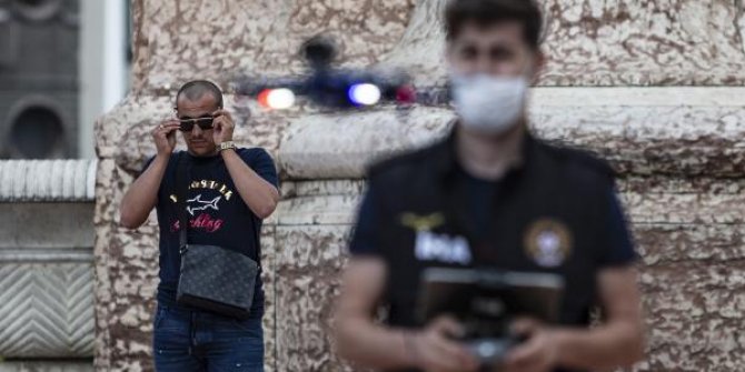 Taksim'de dronlu denetim