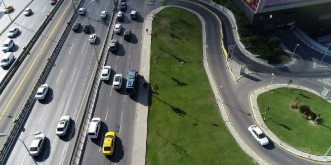 Beylikdüzü'nde minibüslere havadan denetim