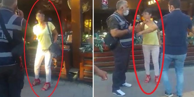 Maske takmadığı için ceza yazan polislere hakaret etti