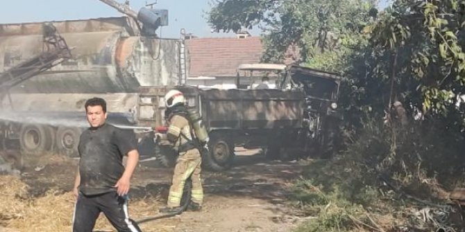 Yangına müdahale eden itfaiyecilere arılar saldırdı