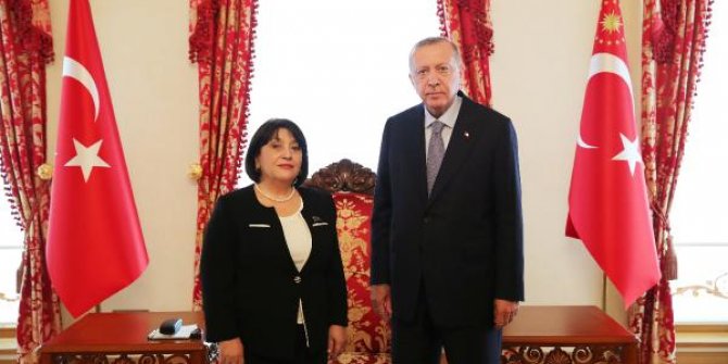 Erdoğan, Azerbaycan Milli Meclis Başkanı Gafarova'yı kabul etti