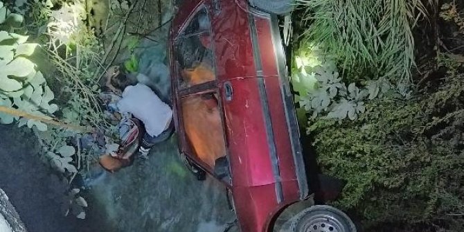 Otomobil sulama kanalı uçtu: 1 ölü, 2 yaralı