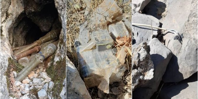 Hakkari'de teröristlere ait el yapımı patlayıcı ile 6 roketatar mühimmatı imha edildi