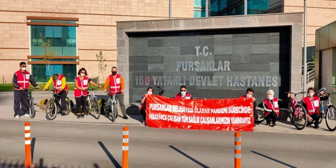 Pursaklar Belediyesi Sağlık Çalışanları için Pedal Çevirdi 