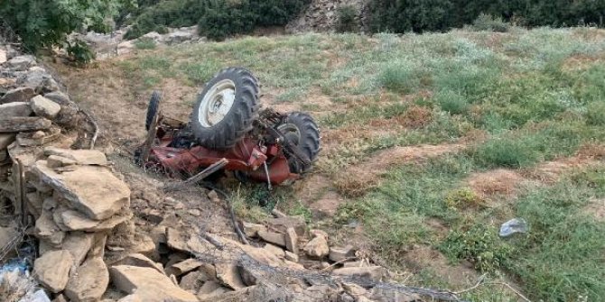 Şarampole devrilen traktör sürücüsü genç ağır yaralandı