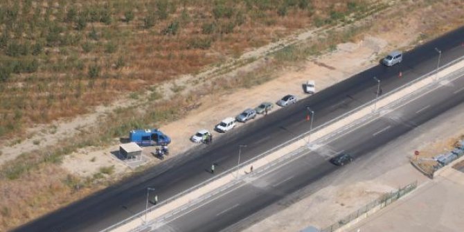 Manisa'da helikopterle yapılan denetimde 30 araç sürücüsüne ceza