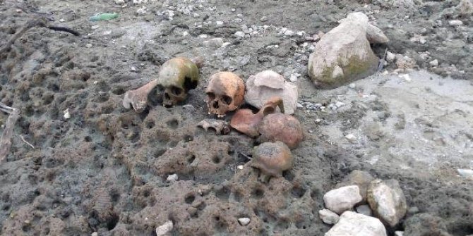 Çanakkale’de gölet havzasında 4 kafatası ve kemikler bulundu