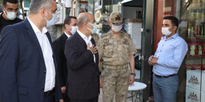 Mardin'de Vali Demirtaş'ın katılımıyla koronavirüs denetimi
