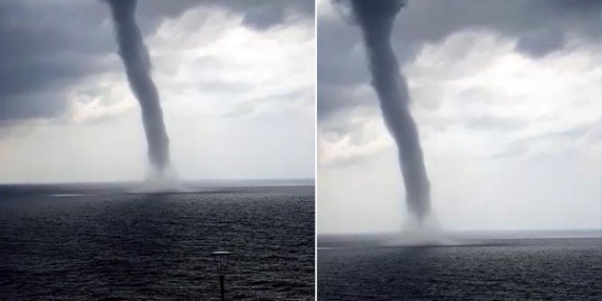 Antalya'da denizde hortum