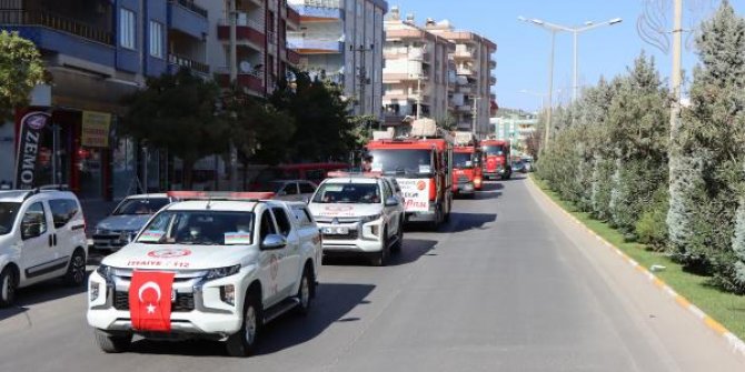 İtfaiyeciler, Azerbaycan bayraklarıyla tur attı