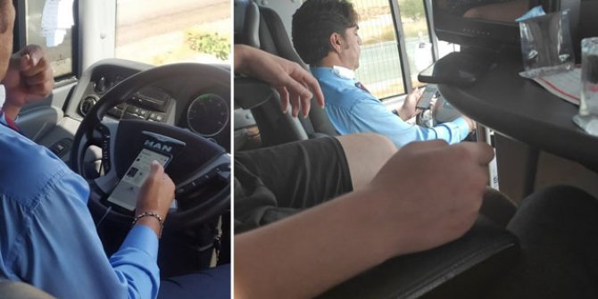 Yolcu otobüsü şoförü, seyir halindeyken cep telefonuyla oynayıp, çekirdek çitledi  
