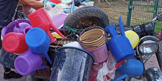 Eşya yüklü motosikletin sepetinden 77 kilo 450 gram esrar çıktı