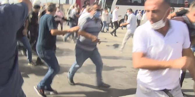Harem'de eylem yapan minibüsçülere polis müdahalesi