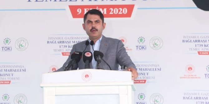 Bakan Kurum 1739 konutun temelini attı