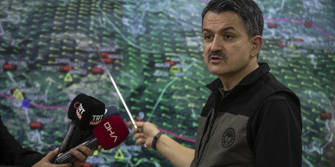 Bakan Pakdemirli: Yanan alanların tamamı yeniden ağaçlandırılacak