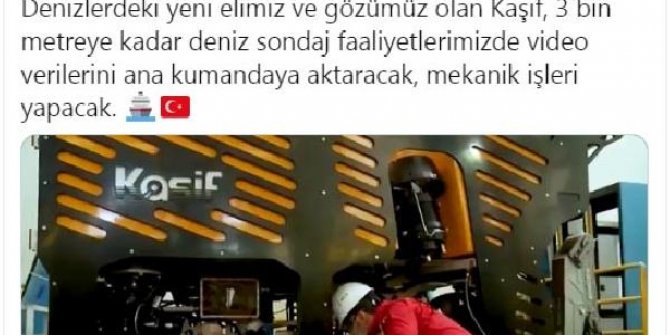 Bakan Dönmez: Yerli su altı robotumuz 'Kaşif', Fatih'te görevine başladı