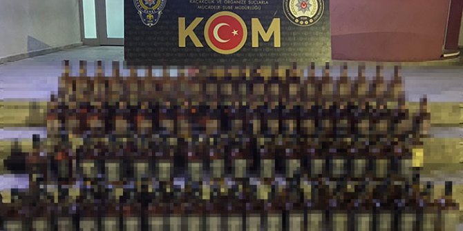 Adana'da 220 şişe sahte içki ele geçirildi