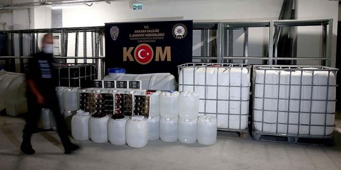 Ankara'da yılbaşından bu yana 58 bin litre sahte ve kaçak alkollü içecek ele geçirildi