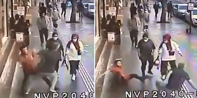 Merdivenden zıplayarak indi, yaya ile böyle çarpıştı