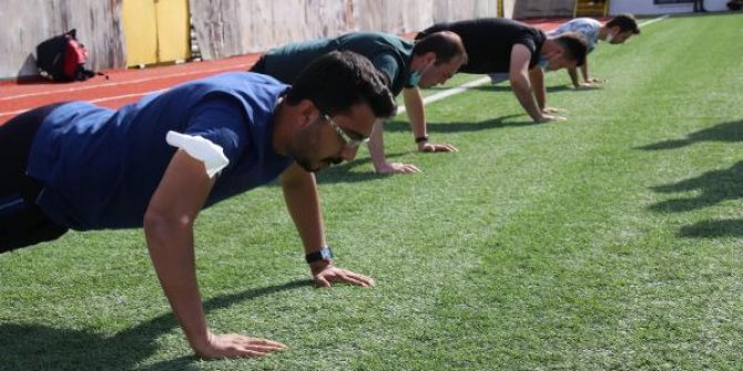 Bodrum'da zabıta adayları spor testinde ter döktü