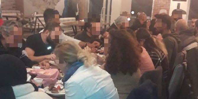 Yemek organizasyonuna katılan 20 kişiye, 63 bin TL ceza
