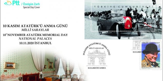 PTT'den 10 Kasım Atatürk'ü Anma Günü için özel gün zarfı