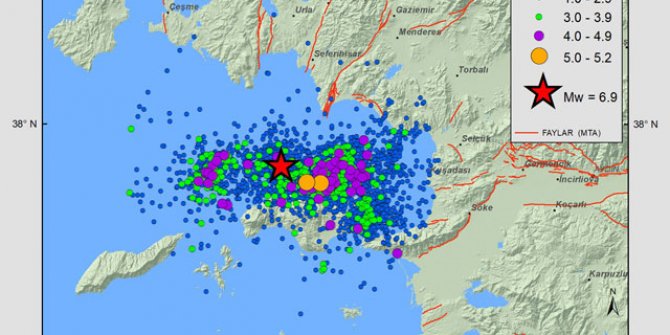 İzmir'de 13 günde 3 bin 587 artçı