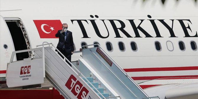 Cumhurbaşkanı Erdoğan Kuzey Kıbrıs Türk Cumhuriyeti'ne gitti