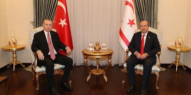 Cumhurbaşkanı Erdoğan, KKTC Cumhurbaşkanı Tatar ile görüştü
