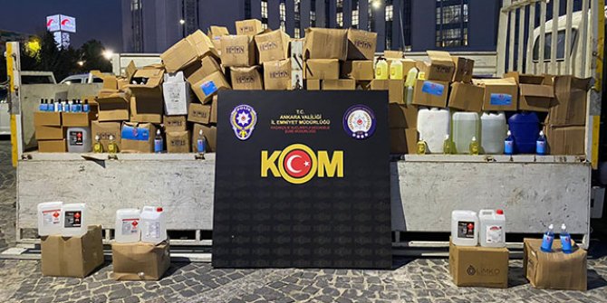 Ankara'da 1 ton etil alkol ele geçirildi