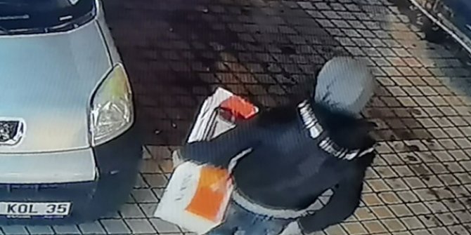 Mağazadan ısıtıcı hırsızlığı kamerada