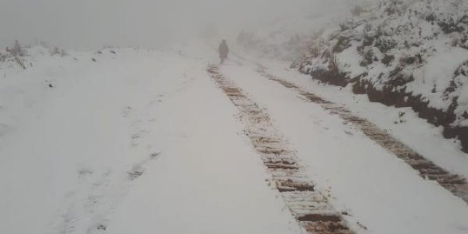 Alaşehir'e yılın ilk karı yağdı