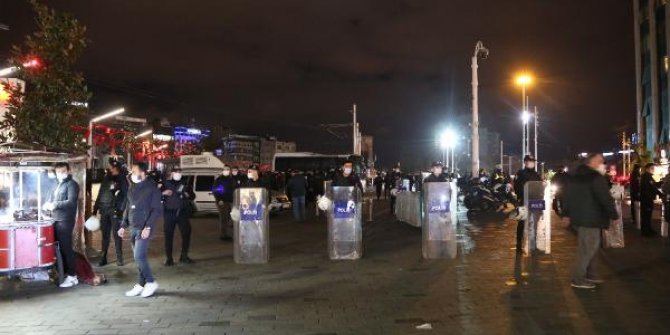 Taksim'de kadına şiddet eylemi