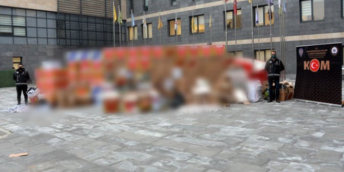 Kahramanmaraş'ta 2 milyon liralık makaron ve tütün ele geçirildi