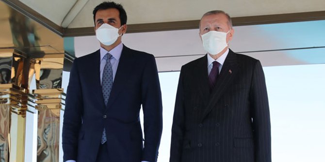 Cumhurbaşkanı Erdoğan, Katar Emiri Al Sani'yi resmi törenle karşıladı