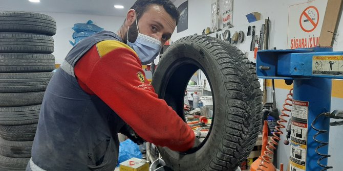 Lastikçilerin işleri yoğunlaştı