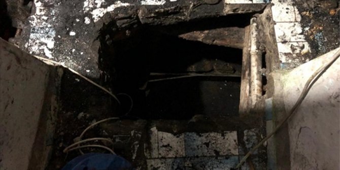 Evin altı kaçak kömür ocağına çevrilmiş