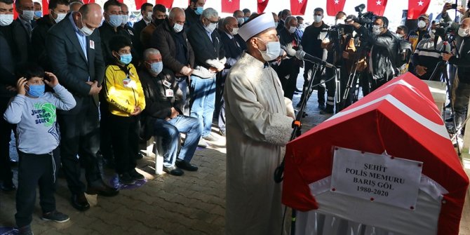 Kahramanmaraş'ta şehit olan polis memuru son yolculuğuna uğurlandı